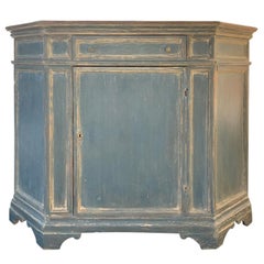Antique 18th Century Italian Credenza with Custom Finish, One Drawer, One Door