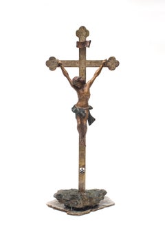 Crocifisso italiano del 18° secolo su smeraldo in Matrix su Mica