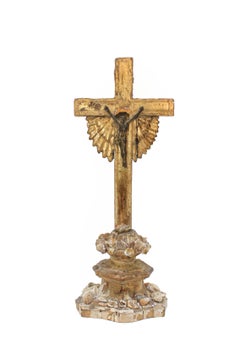 18th Century Italian Crucifix with a Bronze Figure of Christ and Baroque Pearls