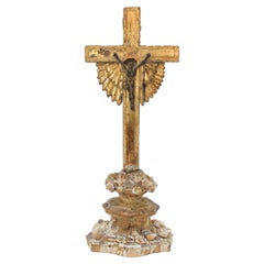 18th Century Italian Crucifix with a Bronze Figure of Christ and Baroque Pearls