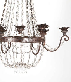 18th Century Italian Crystal and Silver Gilt Chandelier