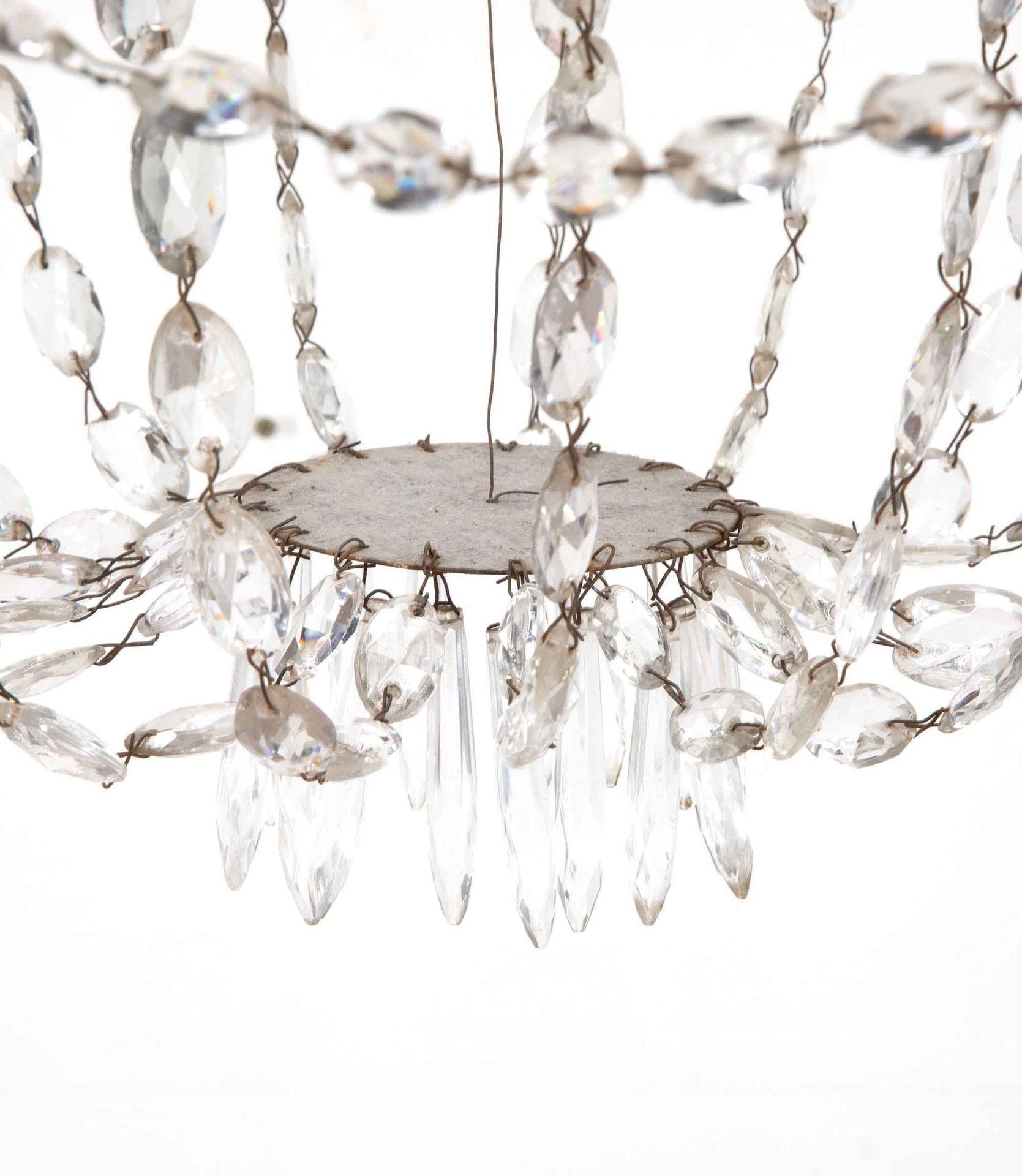 Barocco Lampadario italiano in cristallo e argento dorato del XVIII secolo in vendita