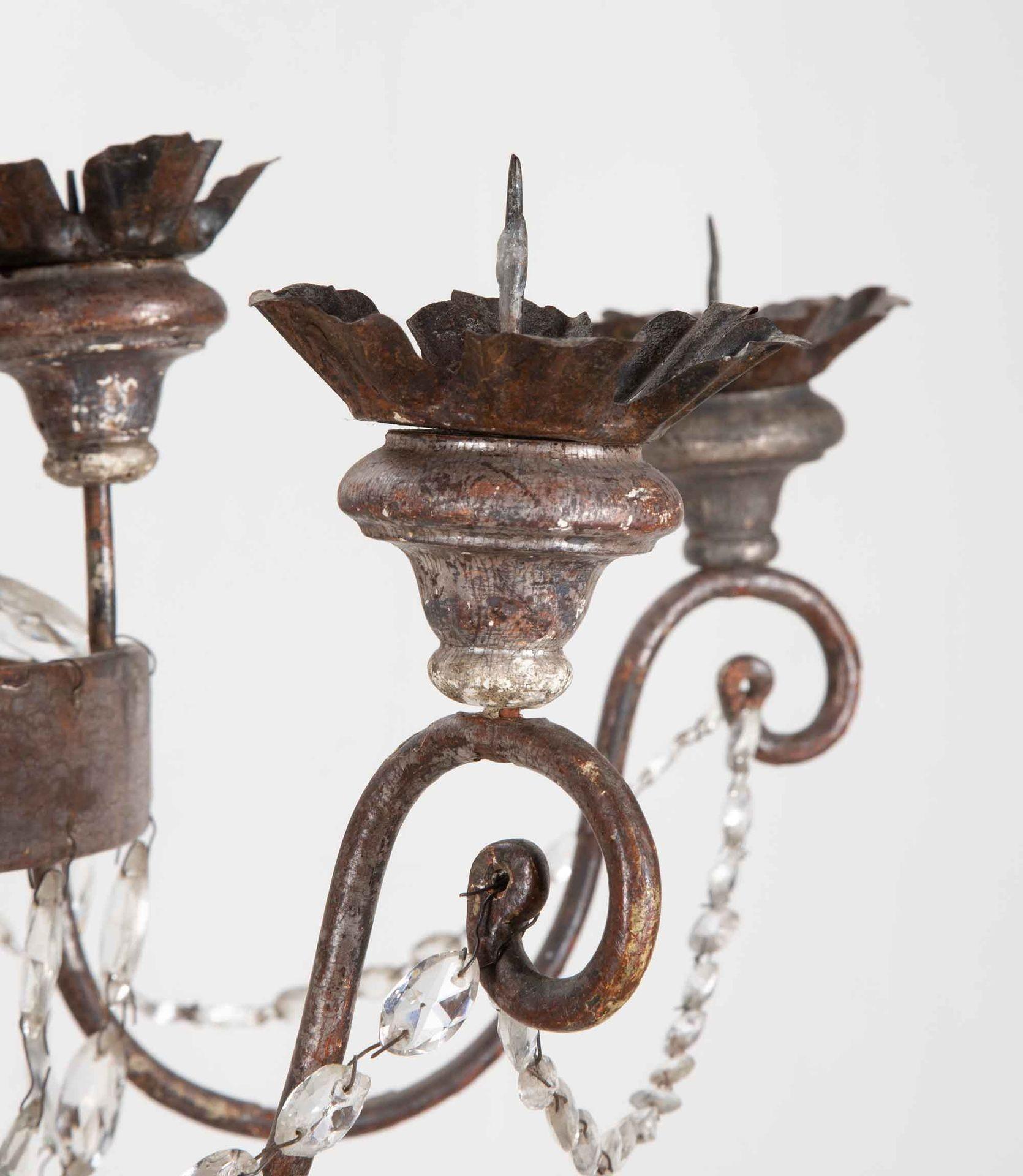 Italiano Lampadario italiano in cristallo e argento dorato del XVIII secolo in vendita