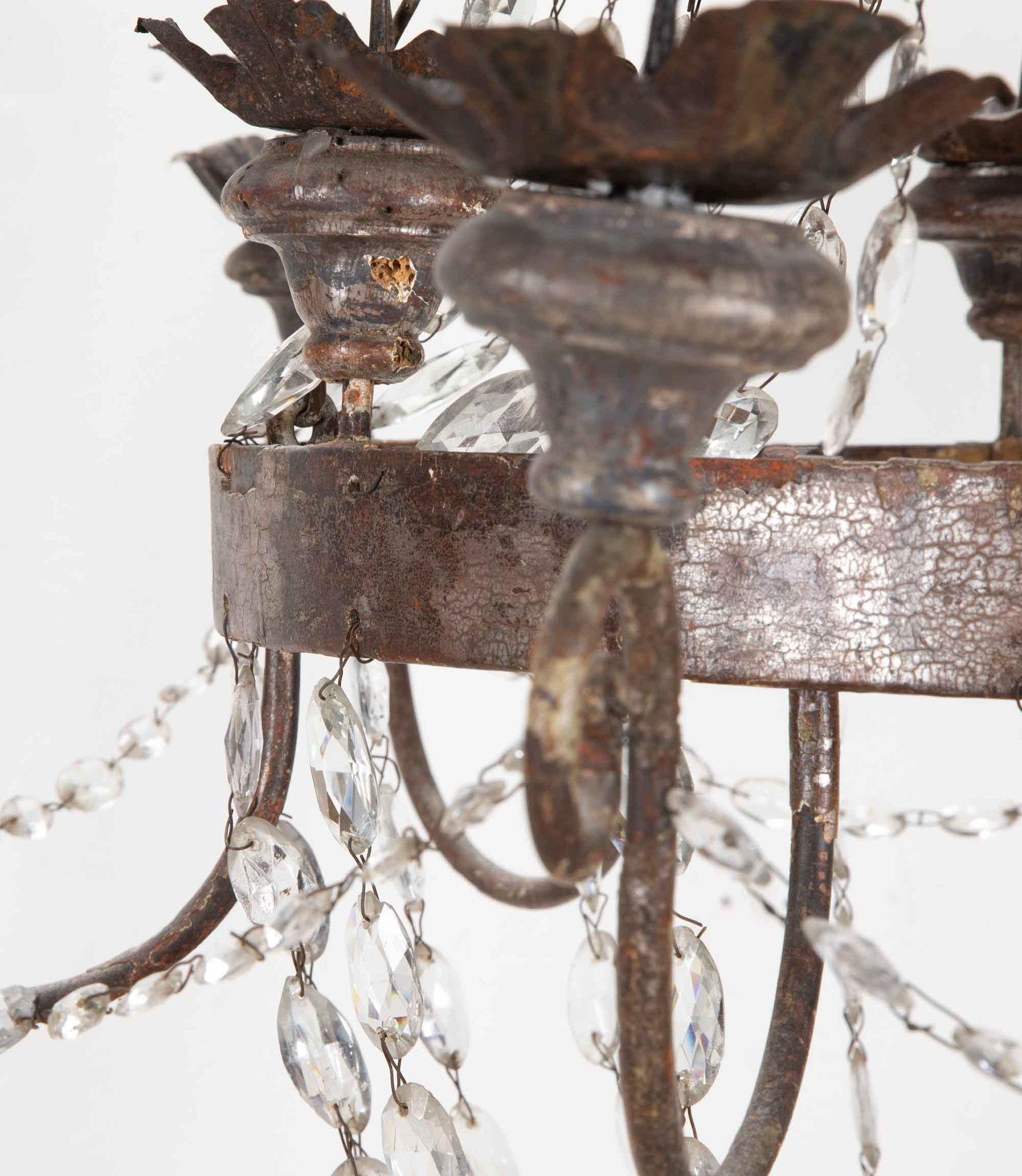 Dorato Lampadario italiano in cristallo e argento dorato del XVIII secolo in vendita