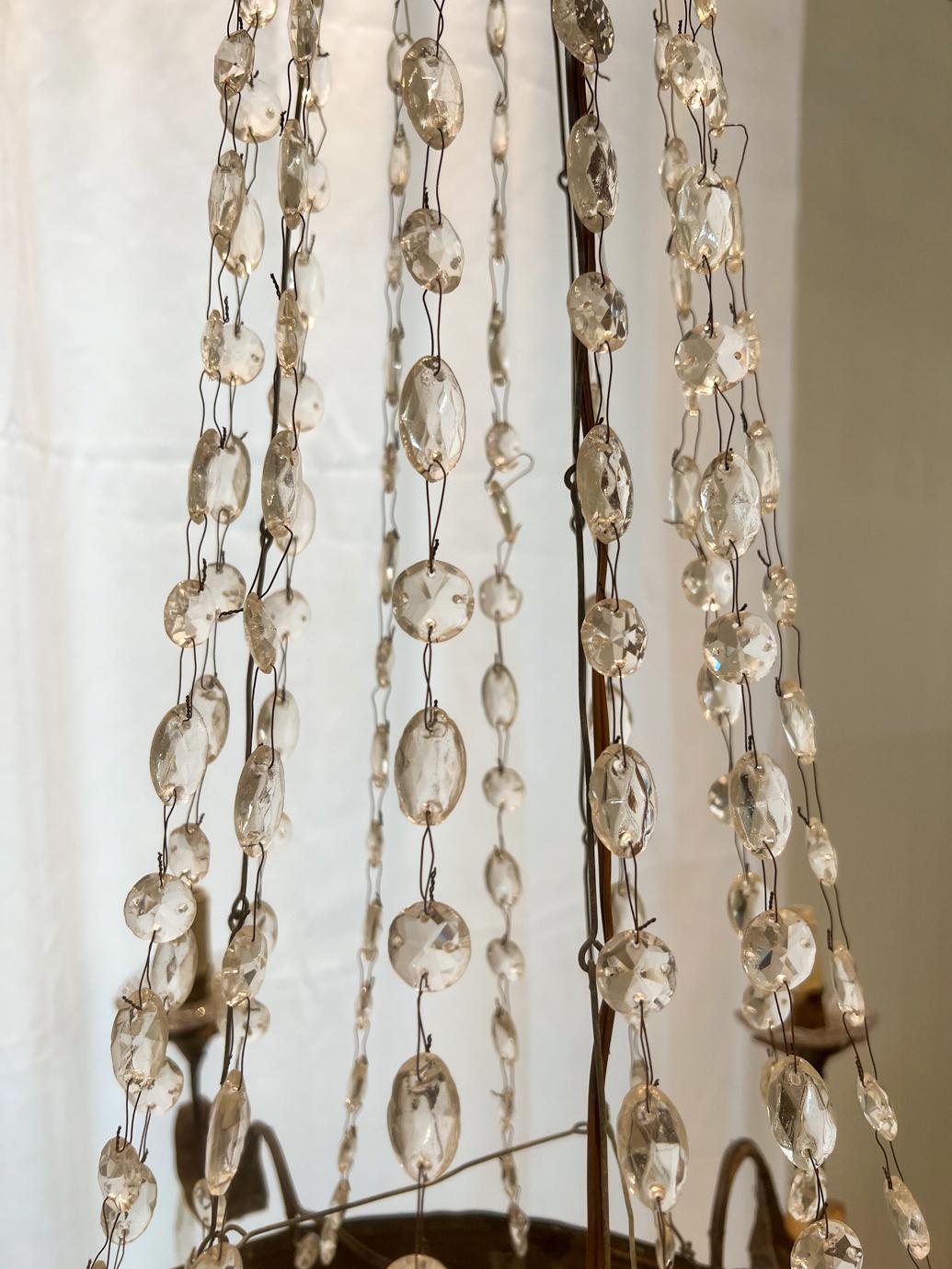 19th Century Italian Crystal Empire Chandelier In Good Condition In New Orleans, LA