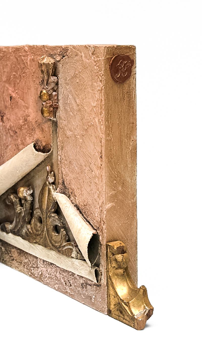Fragmento de lienzo decorado italiano del siglo XVIII Italiano en venta