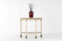 18th Century Italian Demilune Console Table with Marble Top