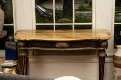 18th Century Italian Console Table, Ebonized and Parcel Gilt