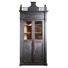 18th Century Italian Ebonized Corner Cabinet (Two Available)