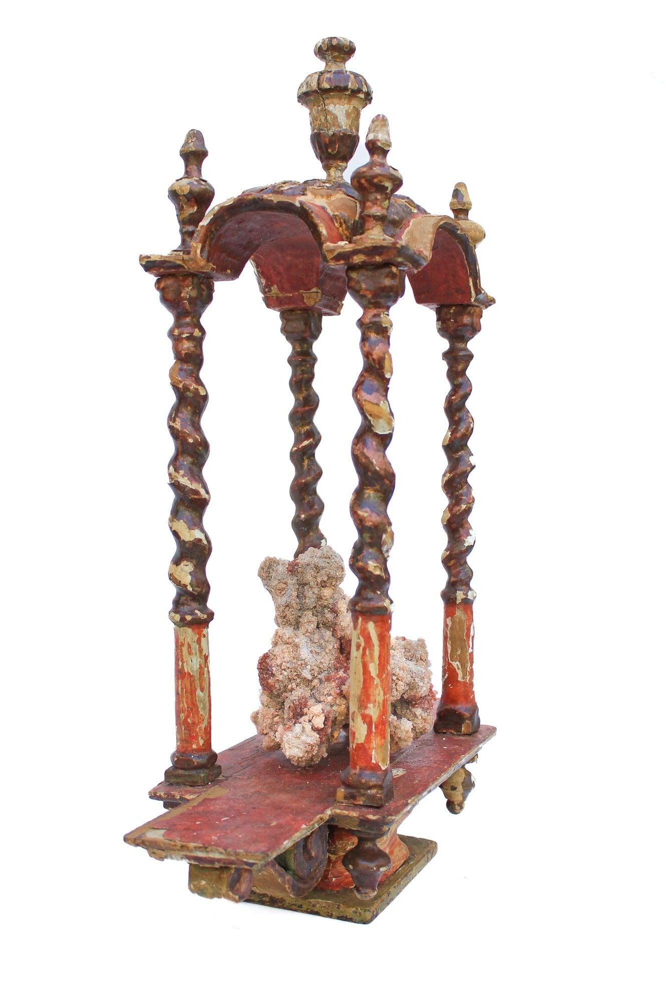 Hand-Carved 18th Century Italian Ecclesiastical Tabernacle with Aragonite For Sale