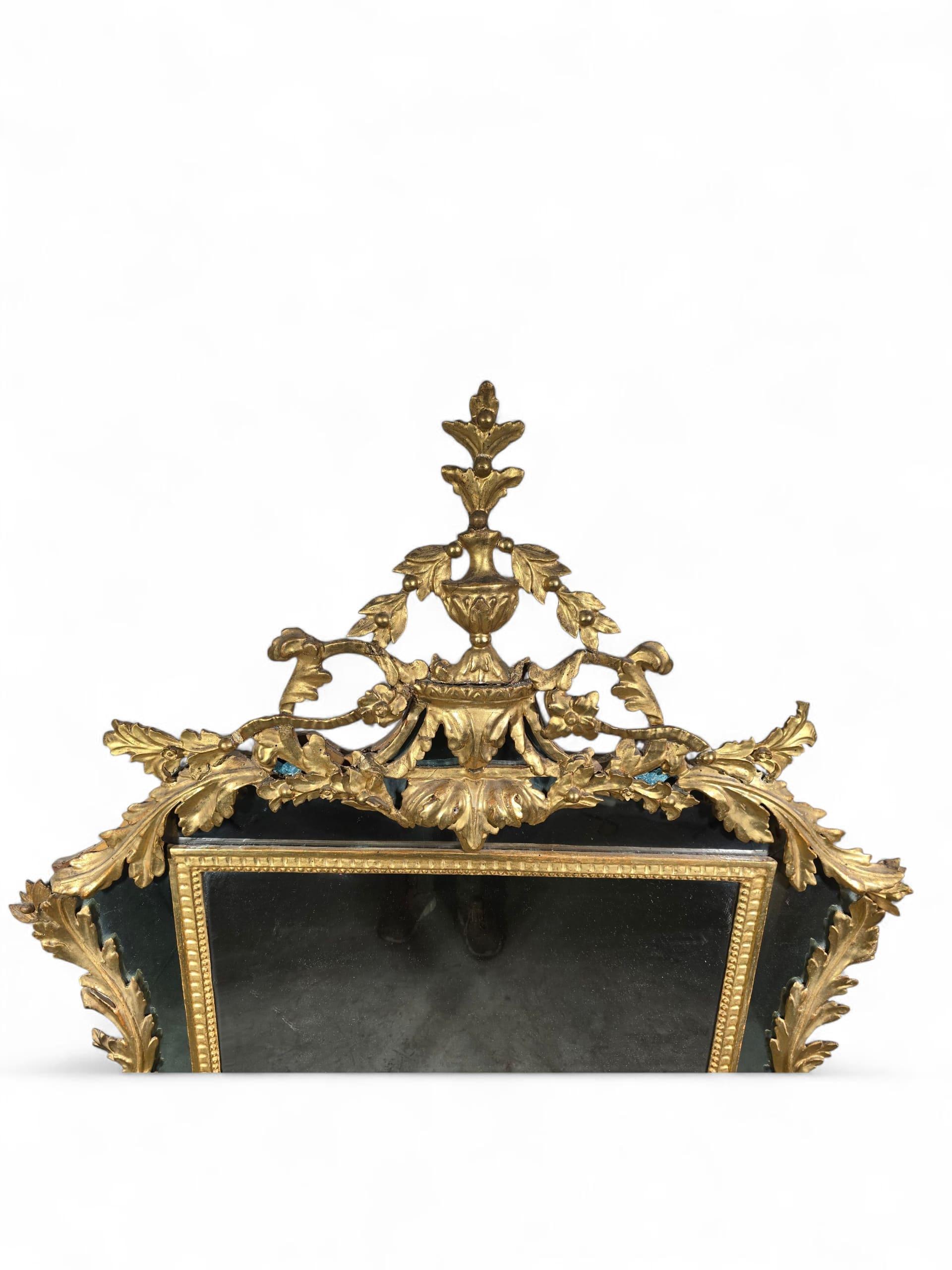 Early 18th Century 18th Century Italian Empire Giltwood Mirror For Sale