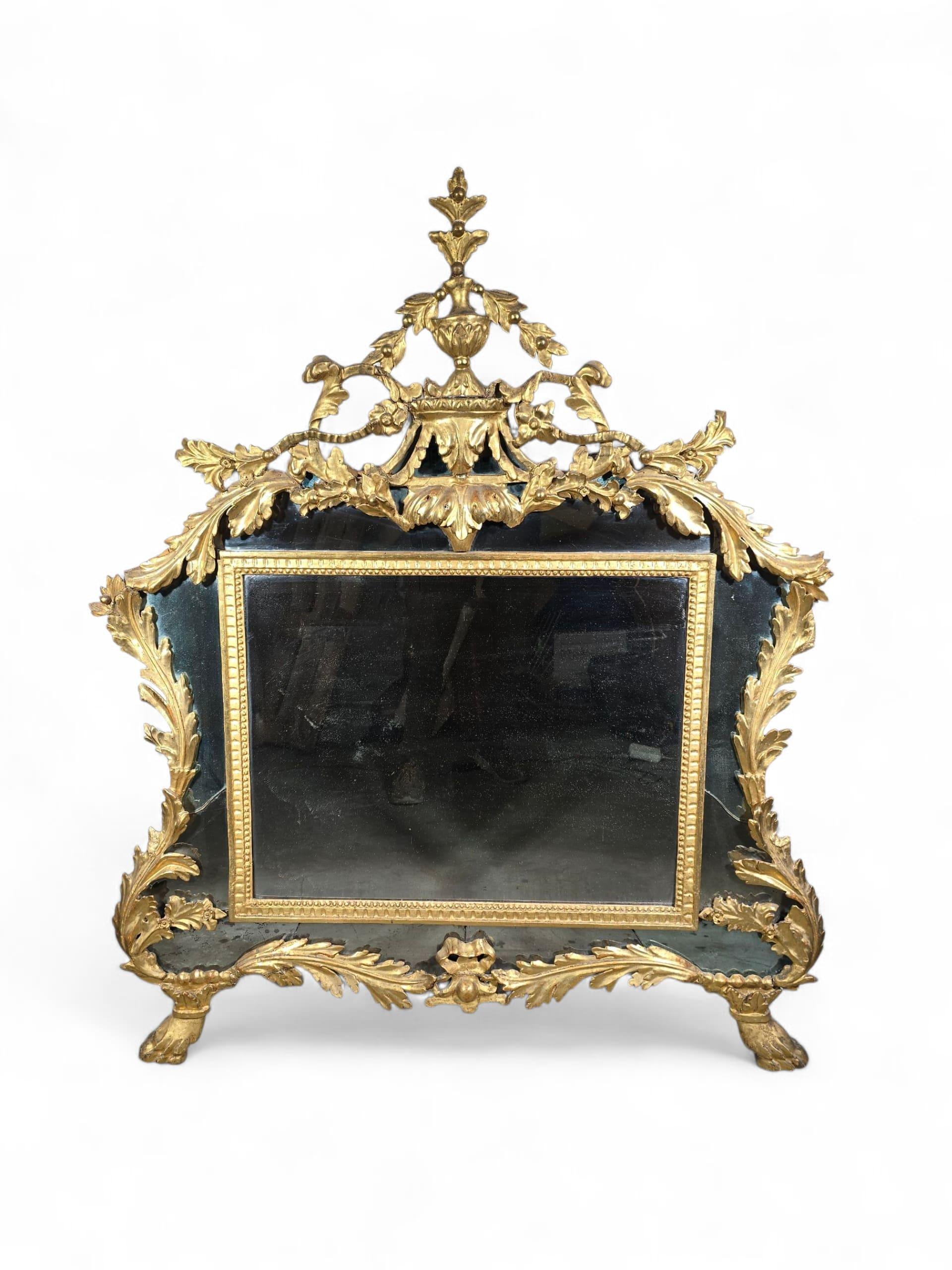 18th Century Italian Empire Giltwood Mirror For Sale 4