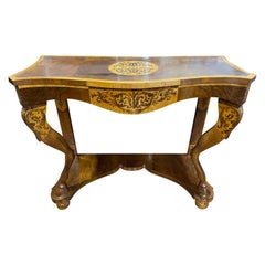 18th Century Italian Empire Walnut Inlay Maple Consolle , 1790