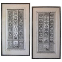 18th Century Italian Engravings of Architectural Panels by Joannes Volpato