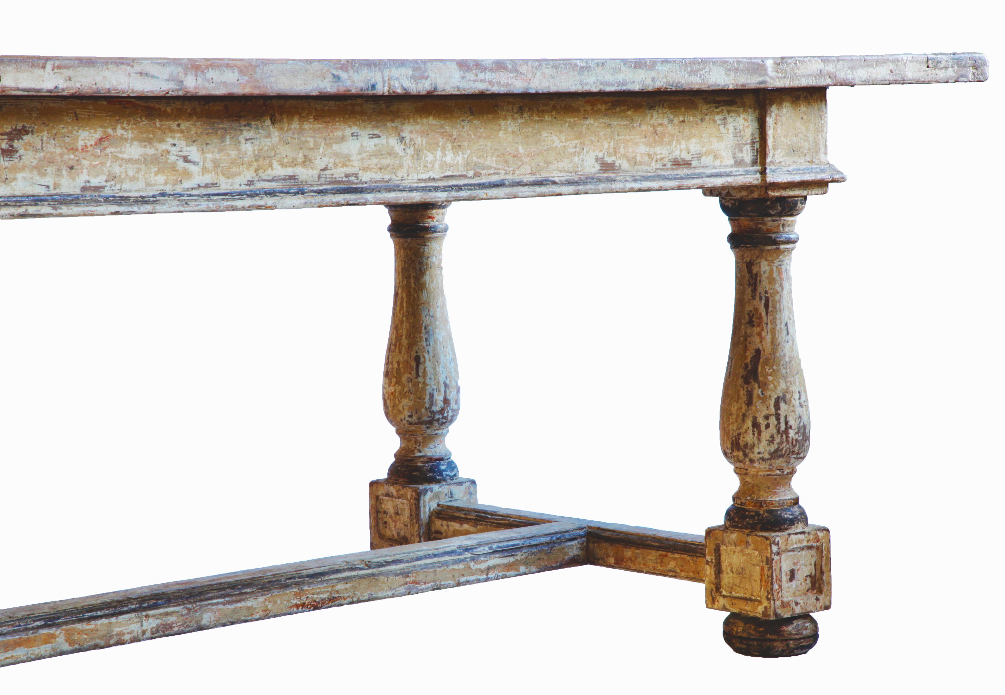 18th Century Italian Farmhouse Table With Bold Textural Finish 3