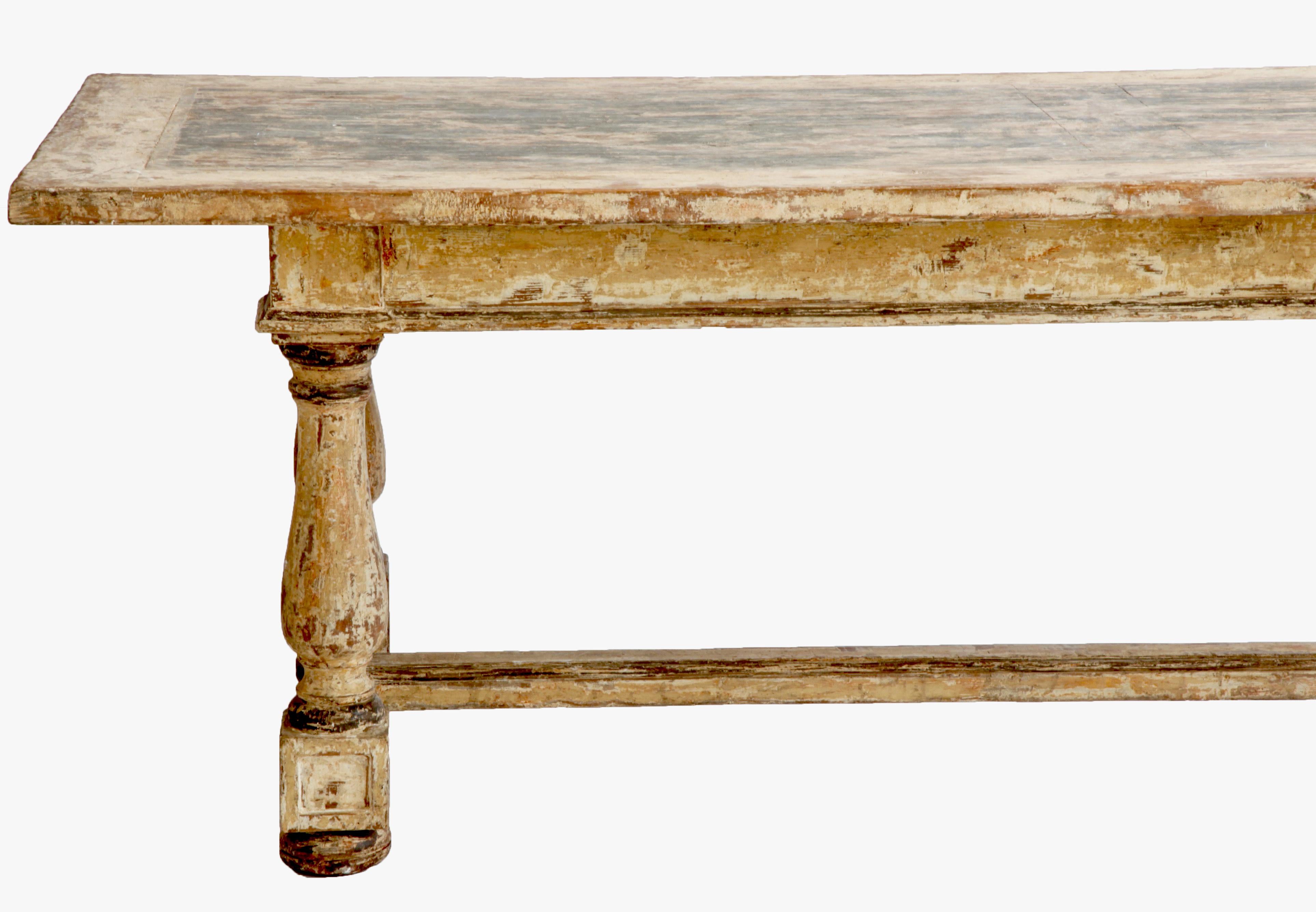 18th Century Italian Farmhouse Table With Bold Textural Finish In Good Condition In London, Park Royal