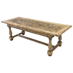 18th Century Italian Farmhouse Table With Bold Textural Finish
