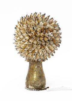 18th Century Italian Finial with a Shell Sphere and Crystals on an Agate Base