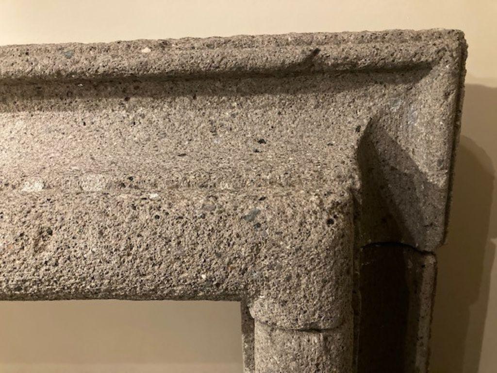 18th Century and Earlier 18th Century Italian Fireplace Mantel in Volcanic Stone For Sale