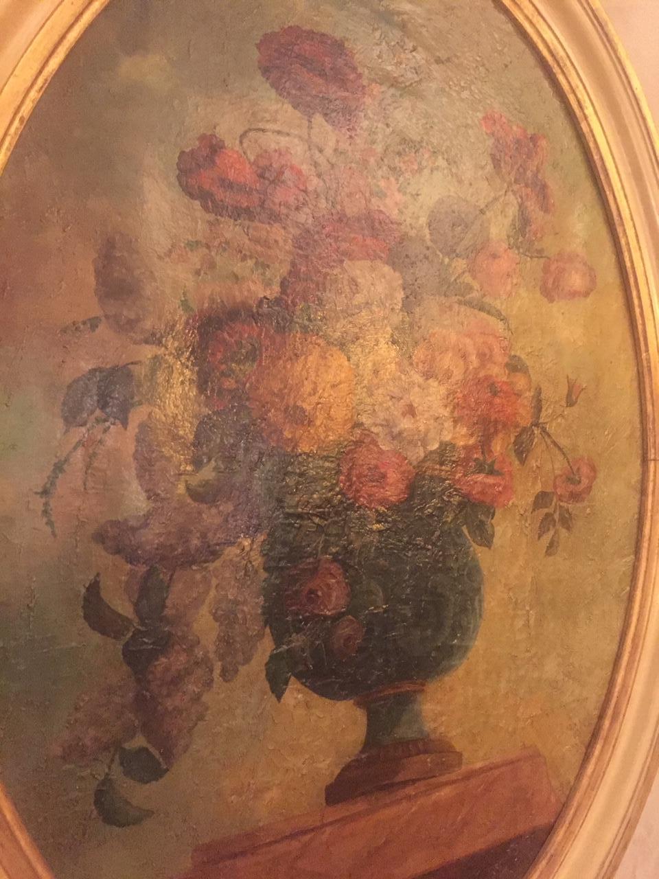 18th Century and Earlier 18th Century, Italian Floral Oil on Canvas
