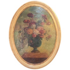 18th Century, Italian Floral Oil on Canvas