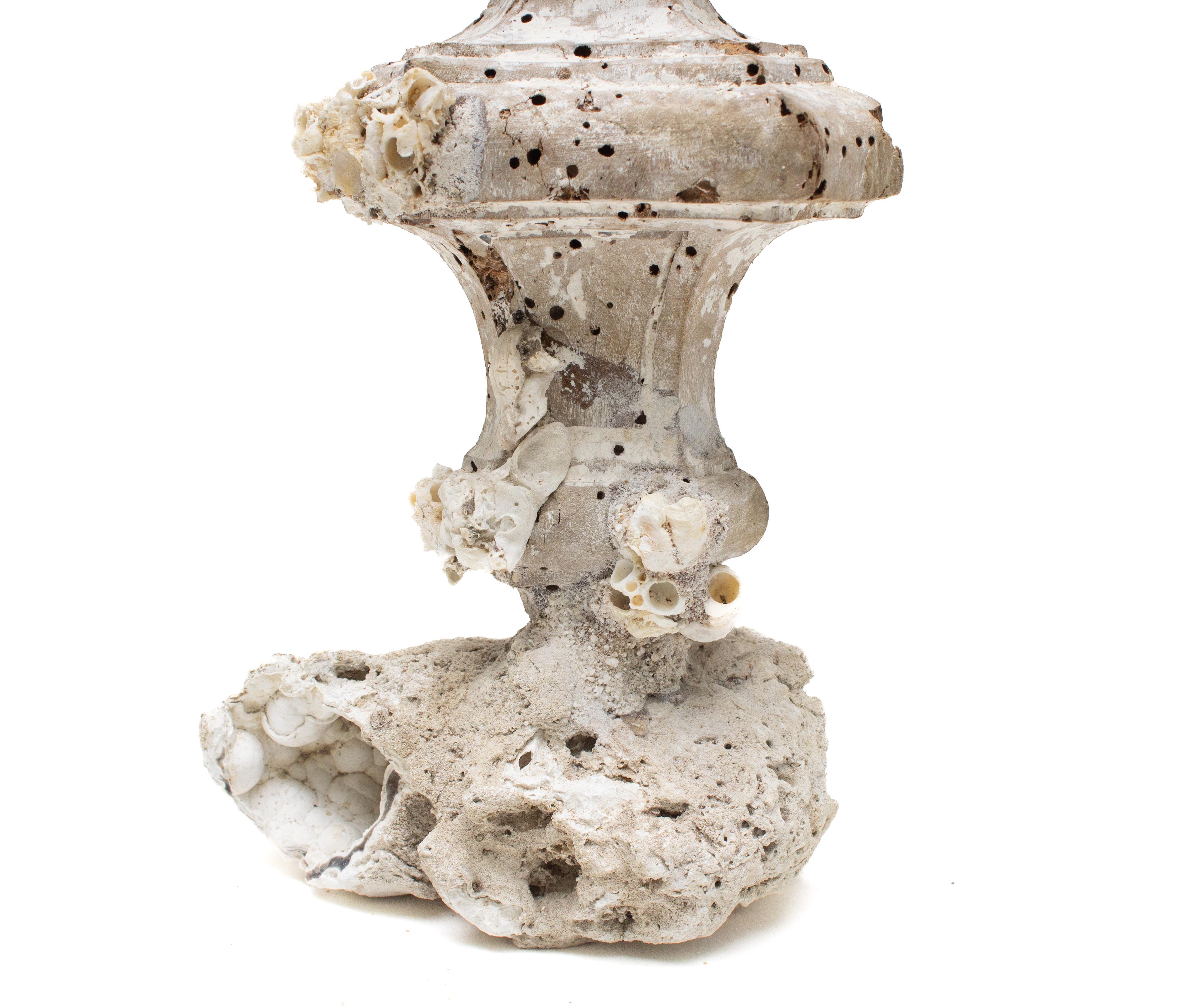 Rococo 18th Century Italian 'Florence Fragment' Candlestick Base with Fossil Coral For Sale