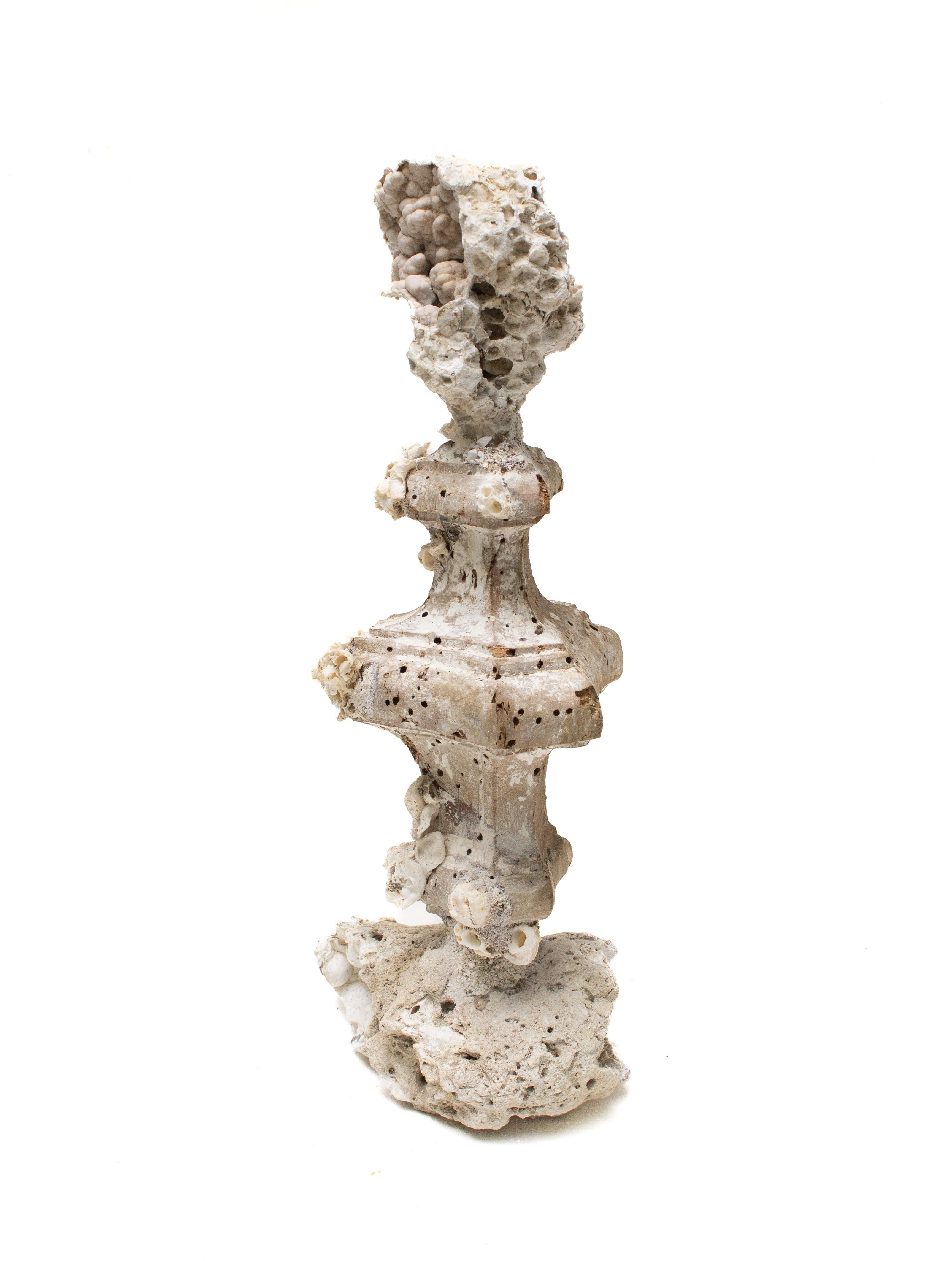18th Century Italian 'Florence Fragment' Candlestick Base with Fossil Coral For Sale 2