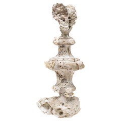 Base de candelero italiana del siglo XVIII "Fragmento de Florencia" con coral fósil