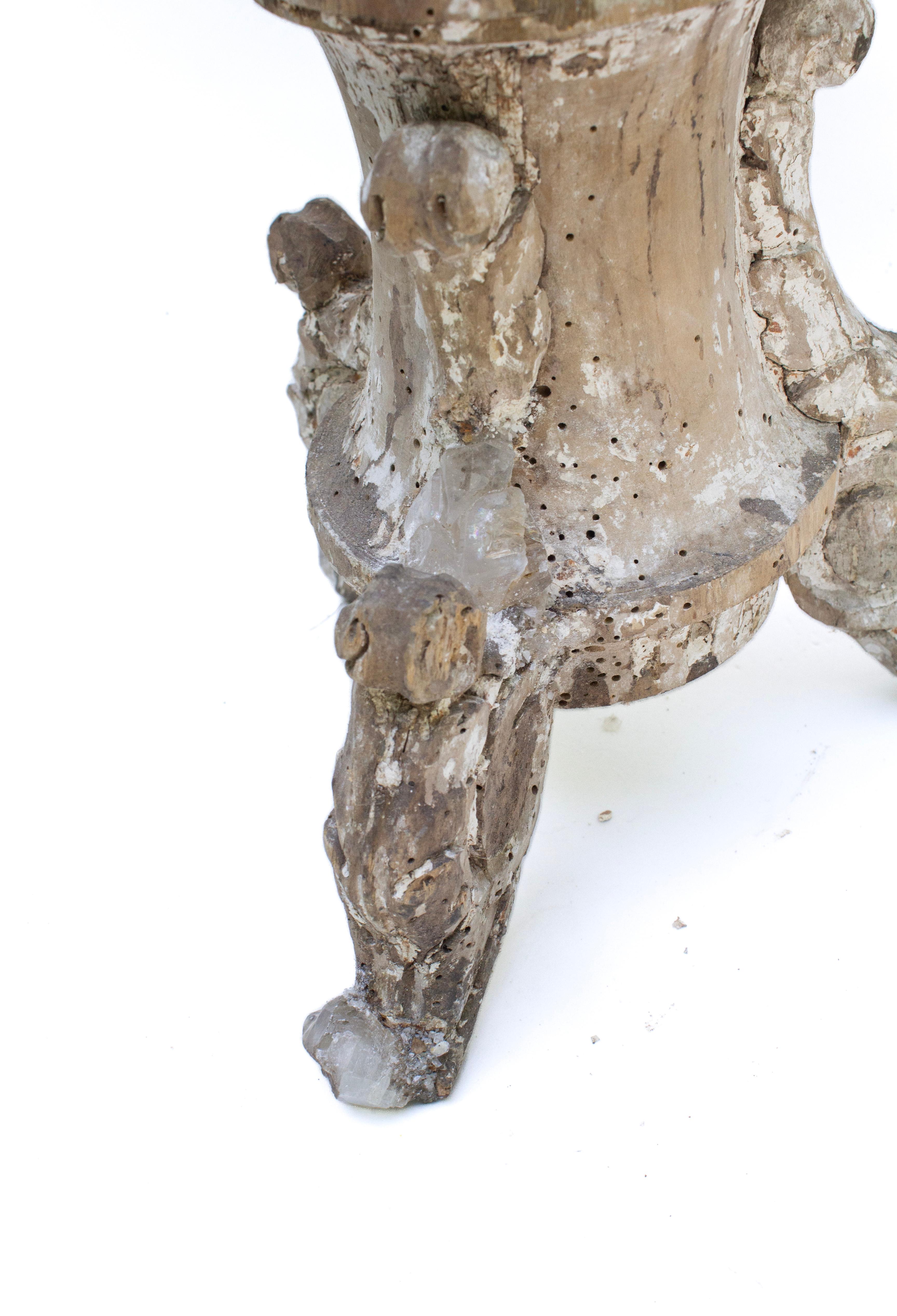 18th Century Italian 'Florence Fragment' Candlestick Base with Rock Coral For Sale 4