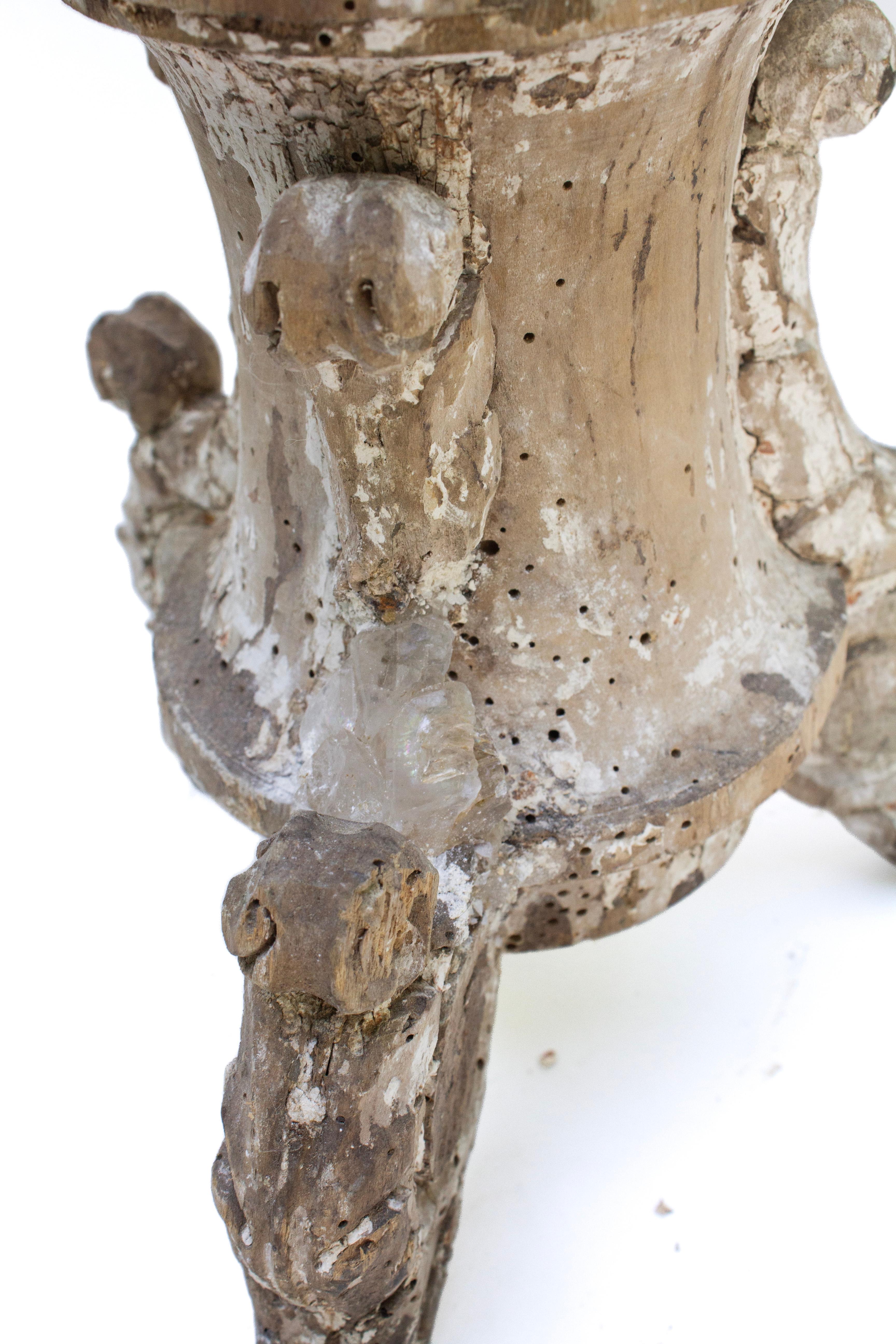 18th Century Italian 'Florence Fragment' Candlestick Base with Rock Coral For Sale 5