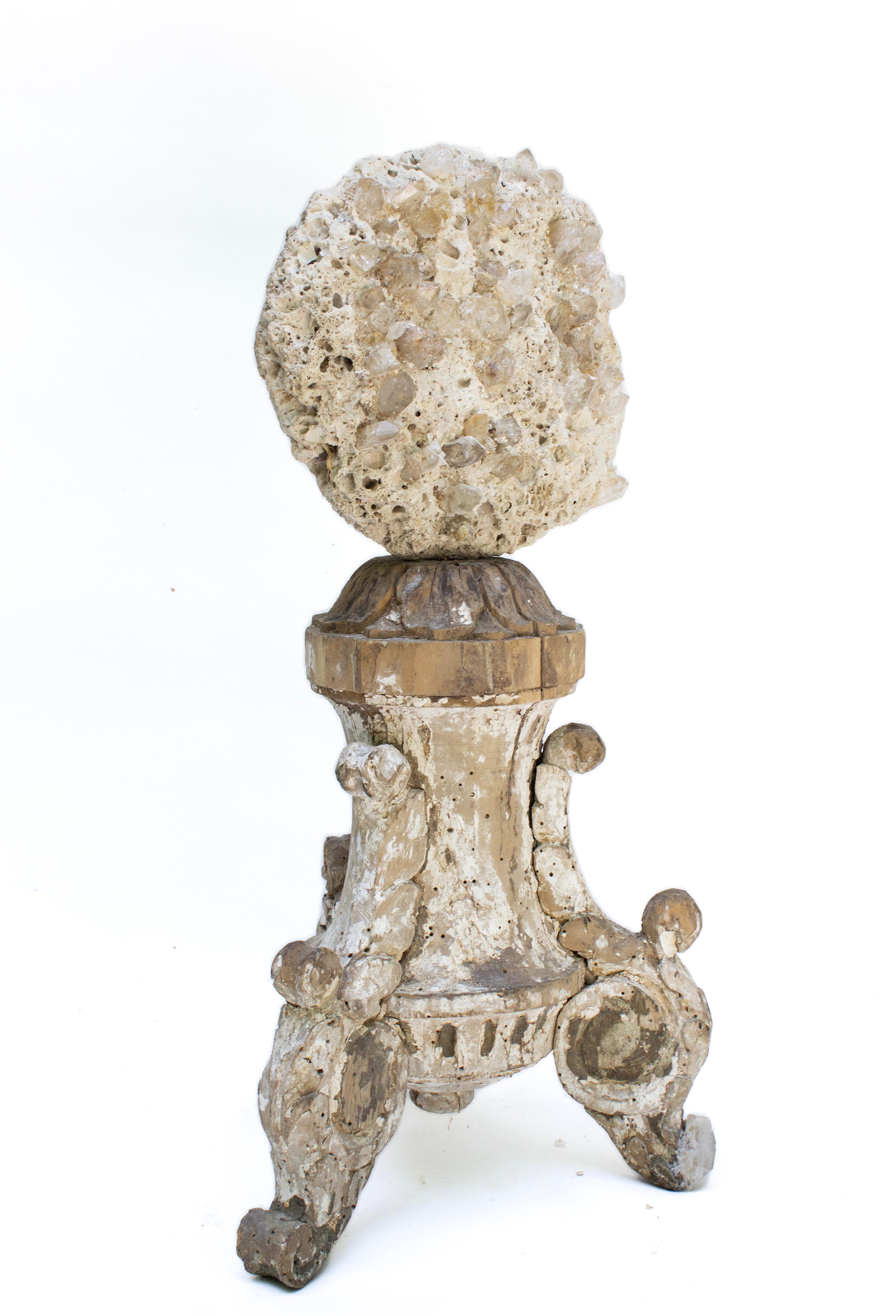 18th Century Italian 'Florence Fragment' Candlestick Base with Rock Coral For Sale 1