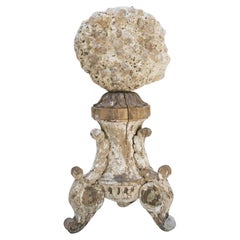 Base de candelero italiana del siglo XVIII "Fragmento de Florencia" con coral de roca