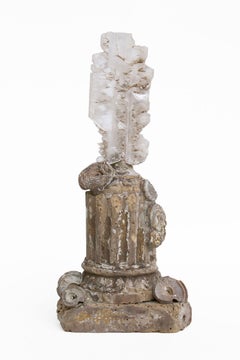 18th Century Italian 'Florence Fragment' Candlestick with Fishtail Selenite