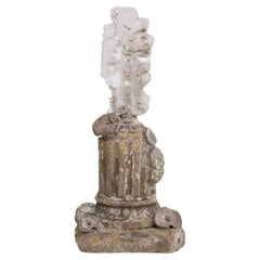 Candelero italiano del siglo XVIII "Fragmento de Florencia" con selenita en cola de pez