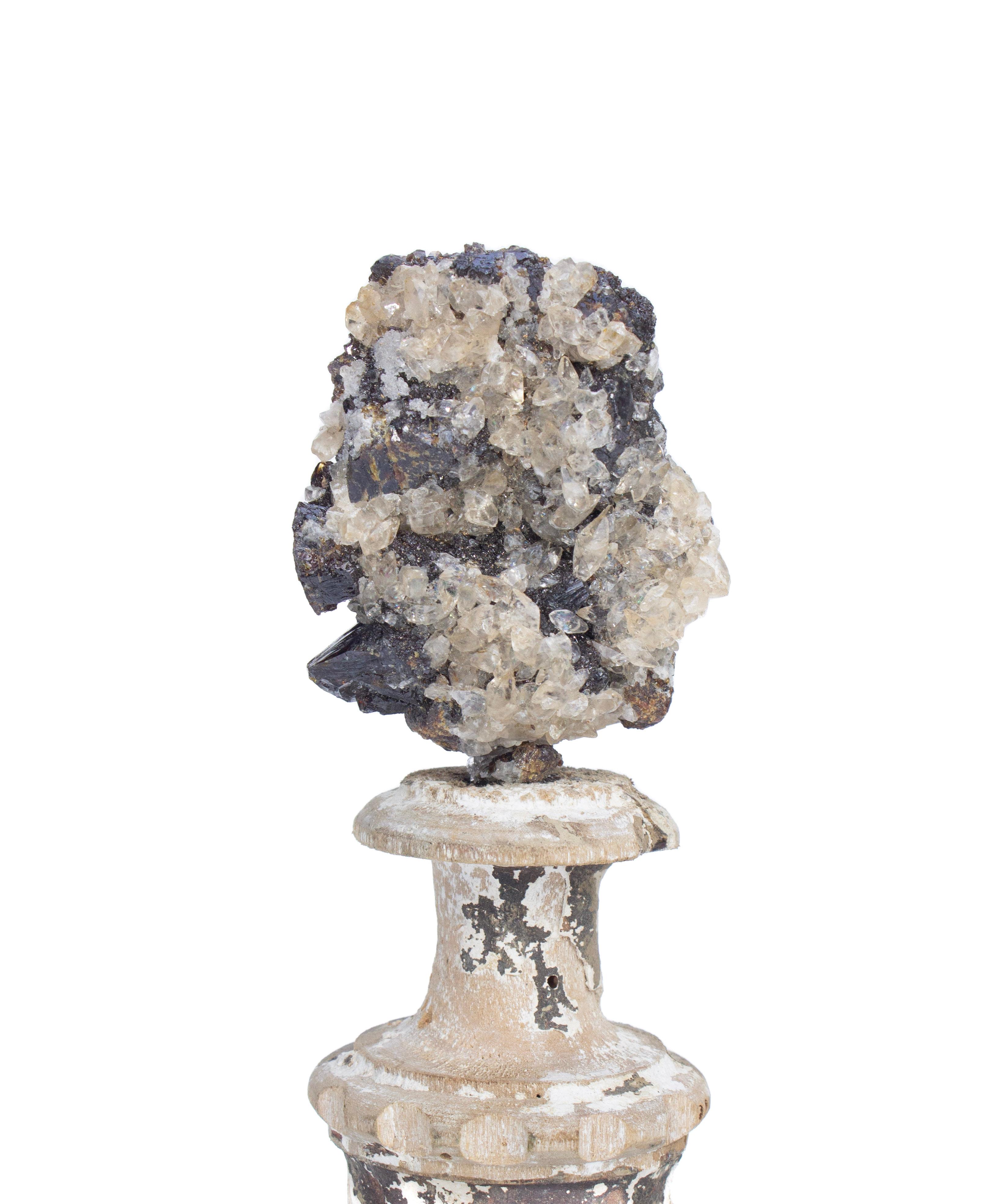 Rococo 18th Century Italian 'Florence Fragment' with Calcite Crystals and Sphalerite For Sale