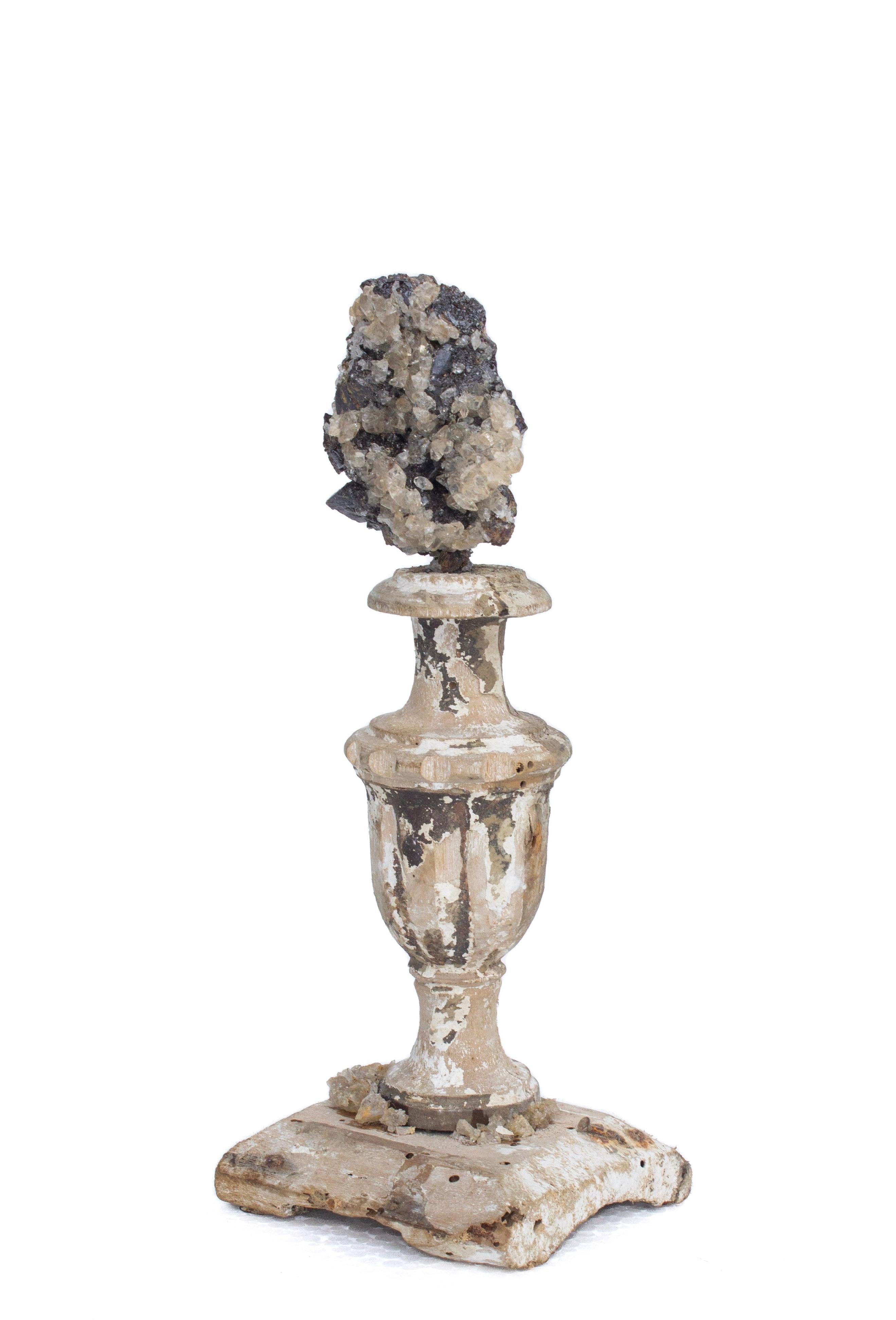 18th Century Italian 'Florence Fragment' with Calcite Crystals and Sphalerite In Good Condition For Sale In Dublin, Dalkey