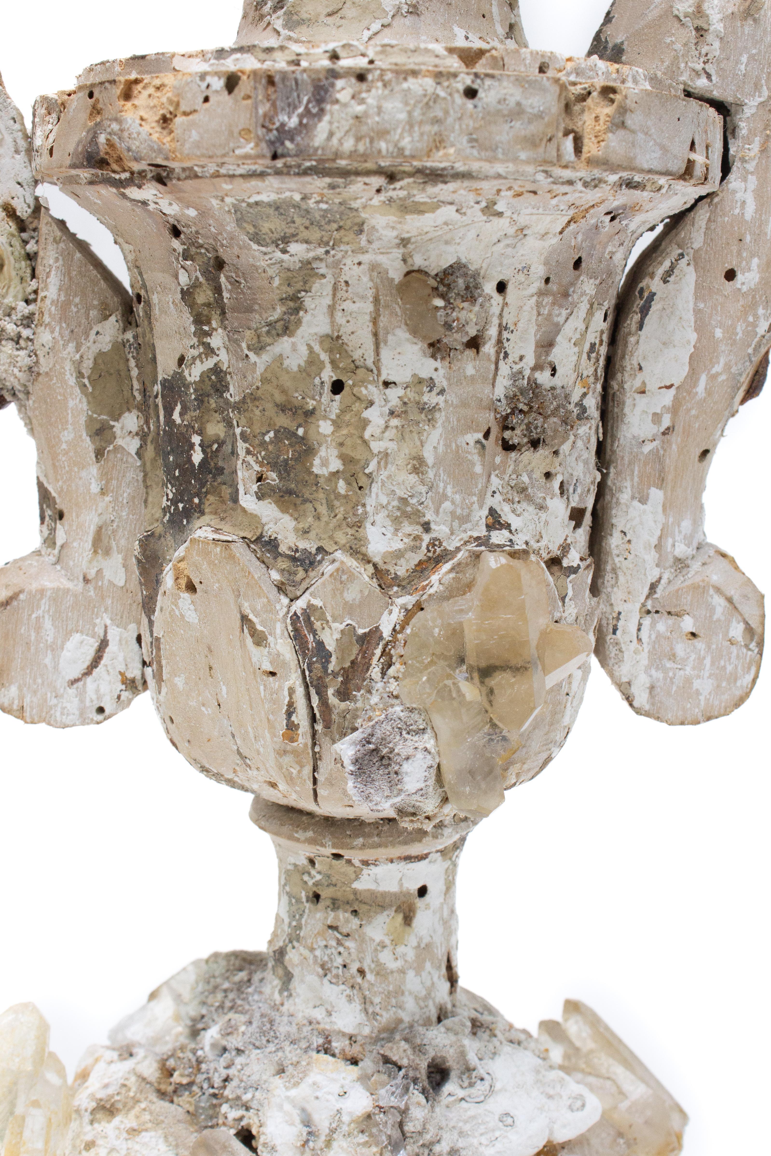 18th Century Italian 'Florence Fragment' with Fossil Coral and Lemon Crystals For Sale 4