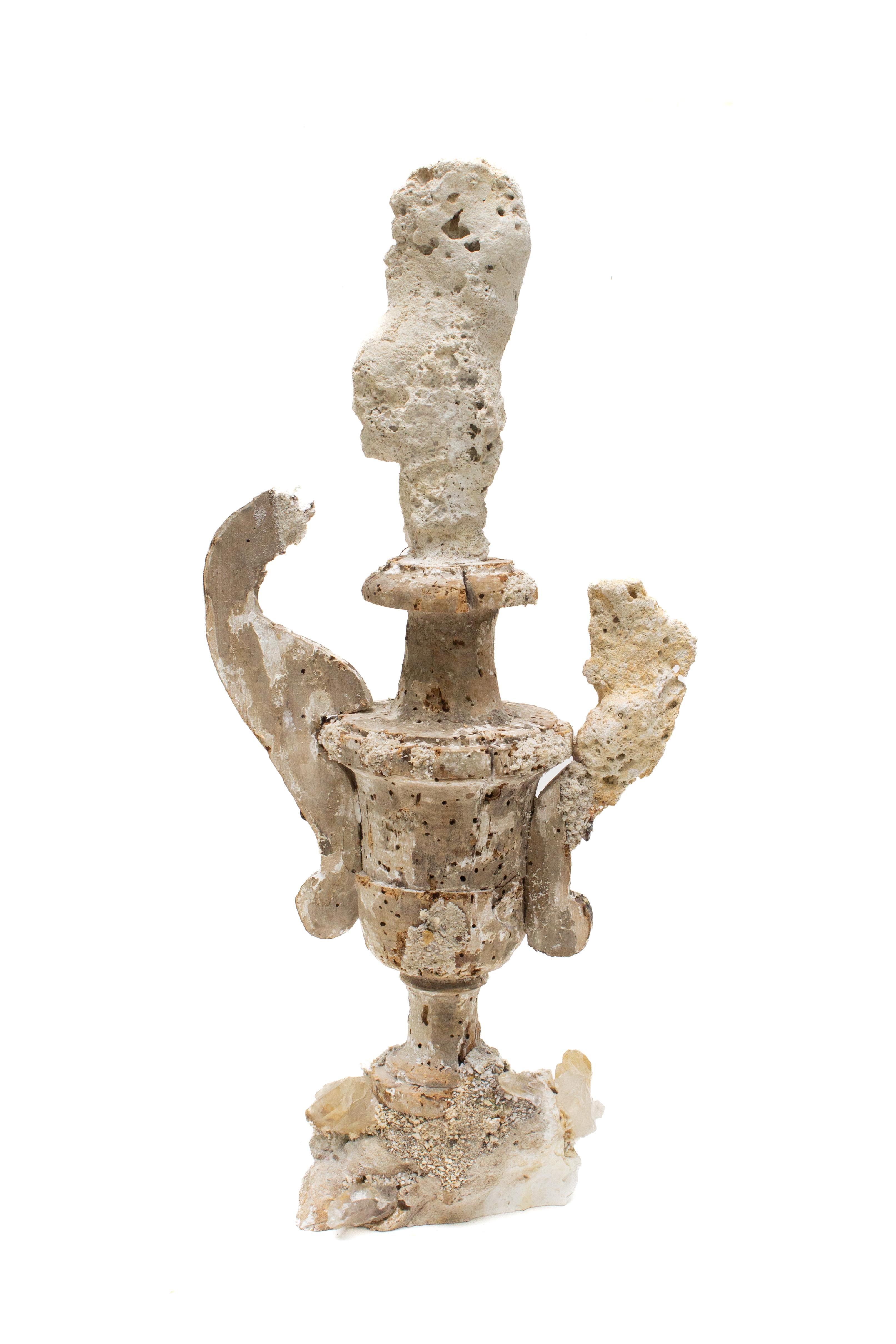 18th Century Italian 'Florence Fragment' with Fossil Coral and Lemon Crystals For Sale 5