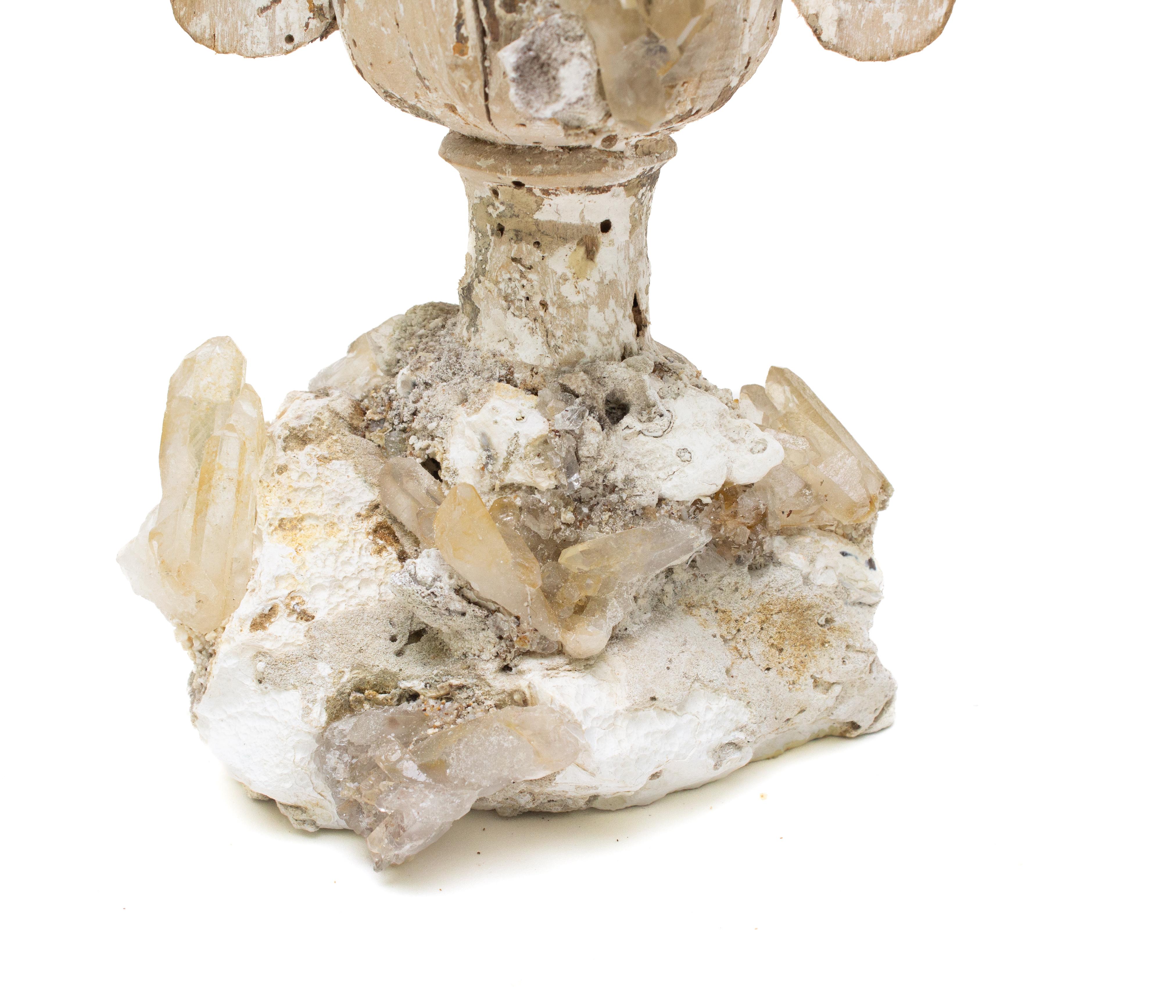 Rococo 18th Century Italian 'Florence Fragment' with Fossil Coral and Lemon Crystals For Sale