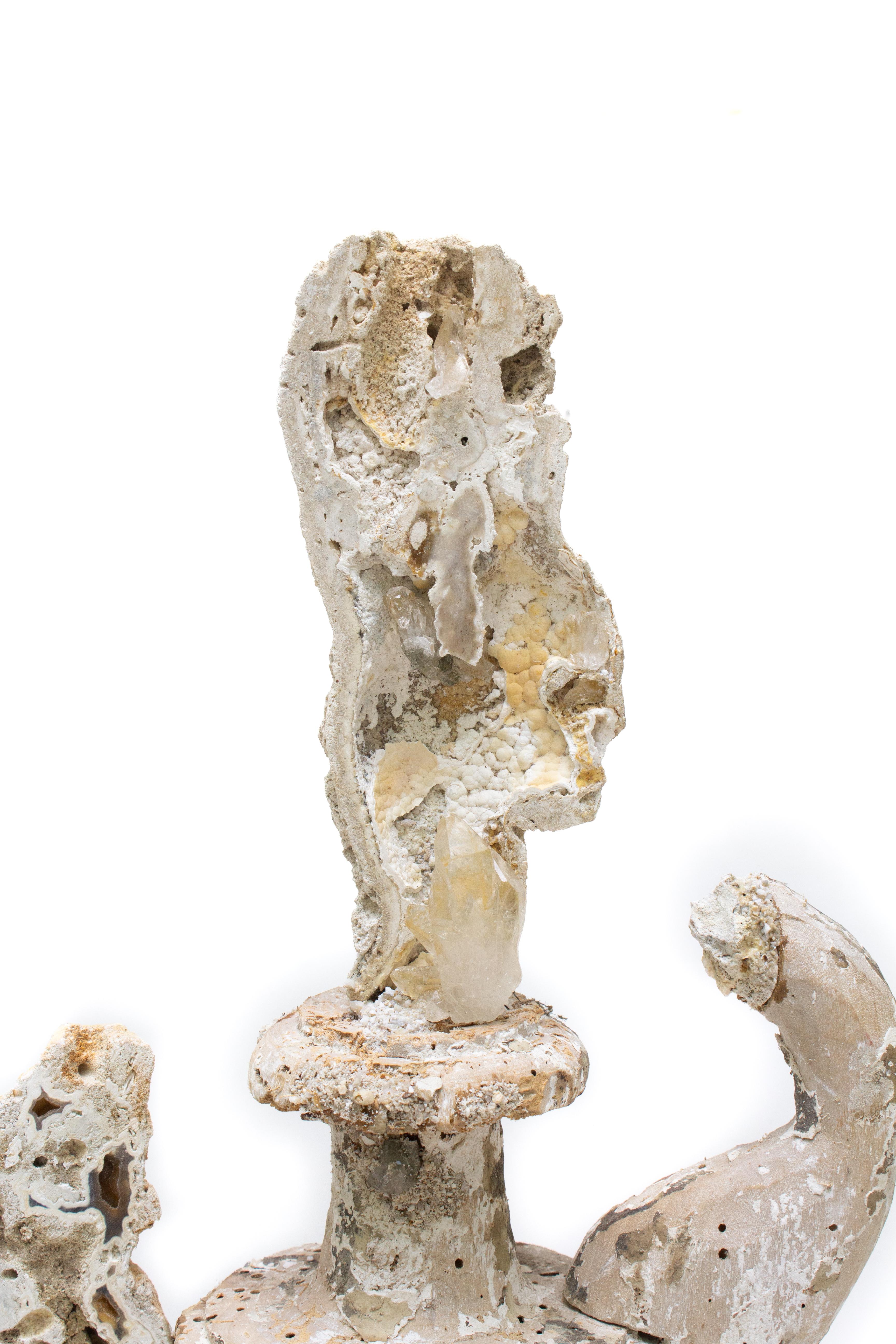 18th Century and Earlier 18th Century Italian 'Florence Fragment' with Fossil Coral and Lemon Crystals For Sale