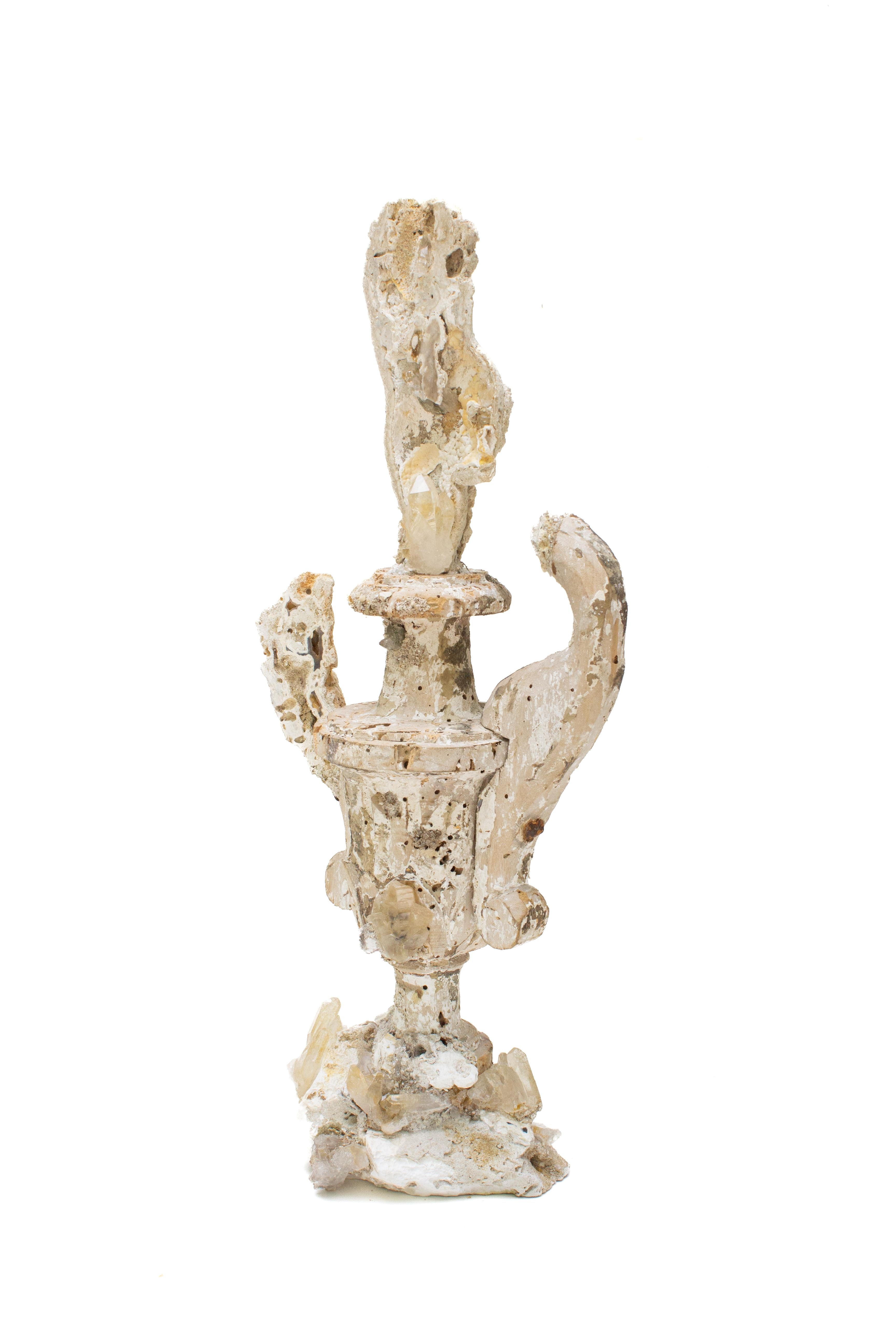 18th Century Italian 'Florence Fragment' with Fossil Coral and Lemon Crystals For Sale 2