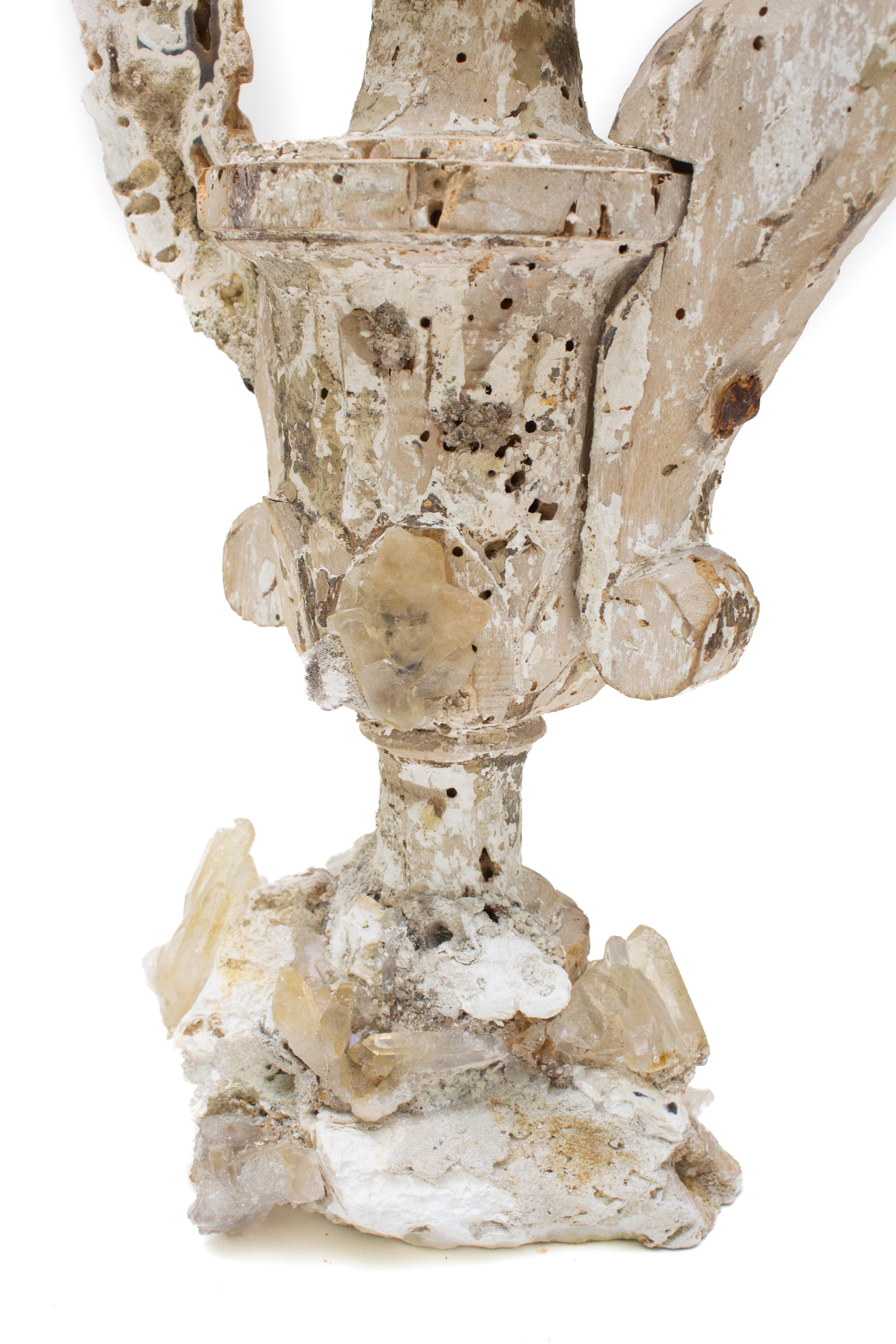 18th Century Italian 'Florence Fragment' with Fossil Coral and Lemon Crystals For Sale 3