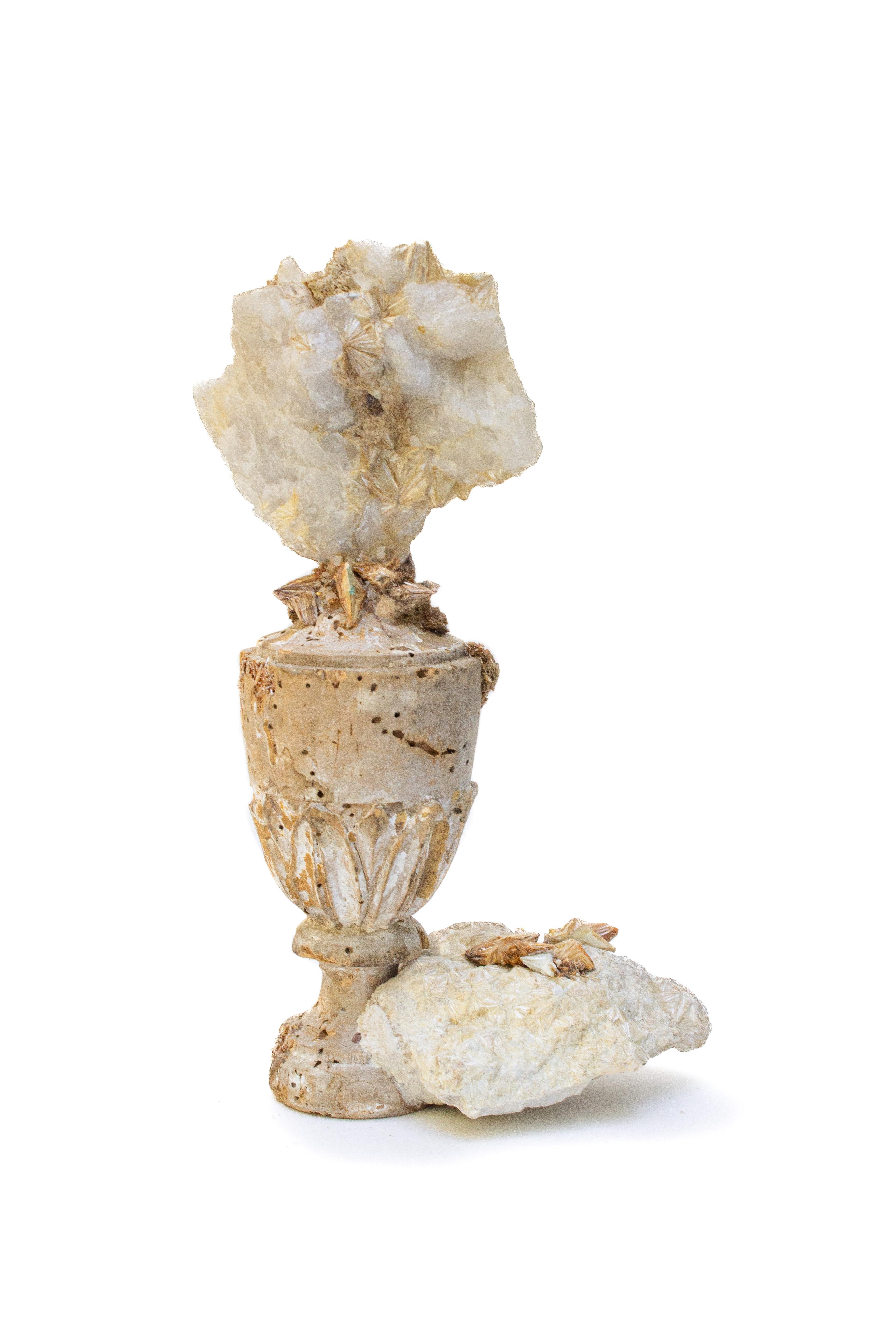 18th Century Italian 'Florence Fragment' with Pyrophyllite in Crystal Quartz In Distressed Condition For Sale In Dublin, Dalkey