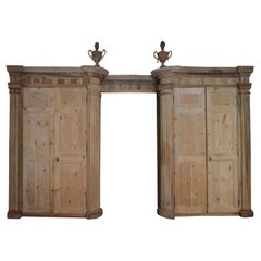 18th Century Italian Four Doors Wood Storage Cabinet Wardrobe Boiserie