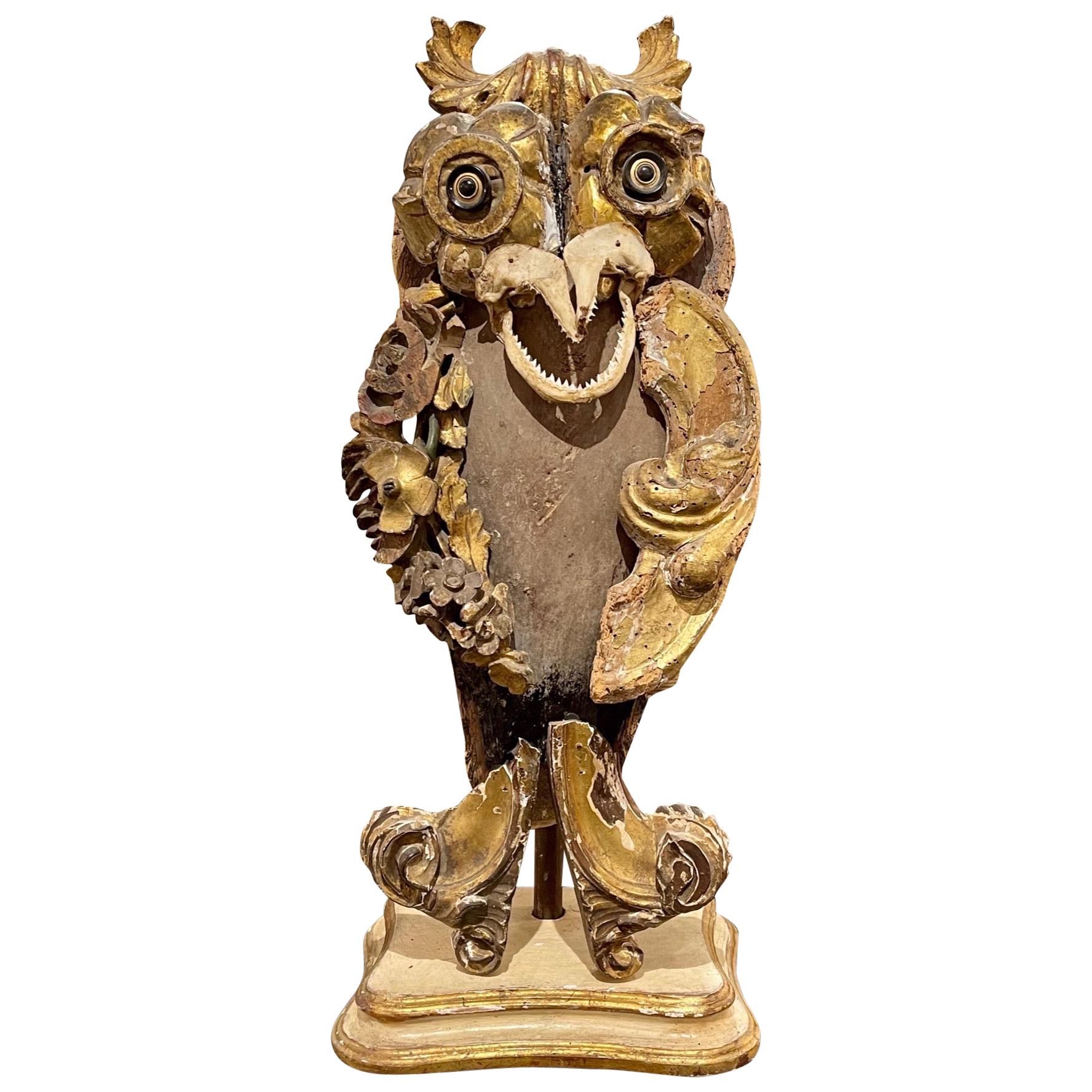 18th Century Italian Fragment Owl Sculpture For Sale