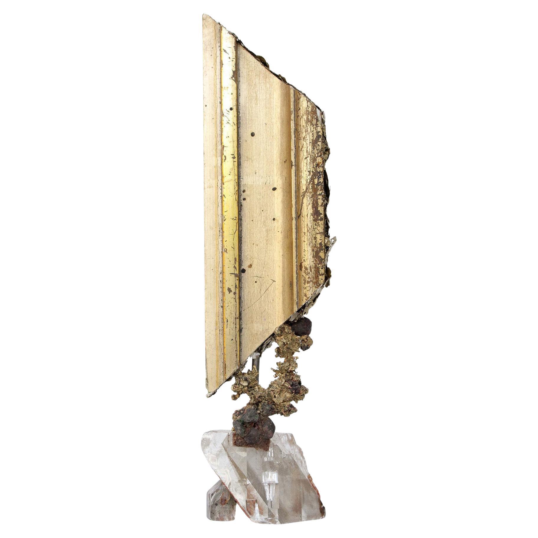Italienisches Fragment aus dem 18. Jahrhundert mit Kupfer, Granaten und Gold Mica auf Calcite