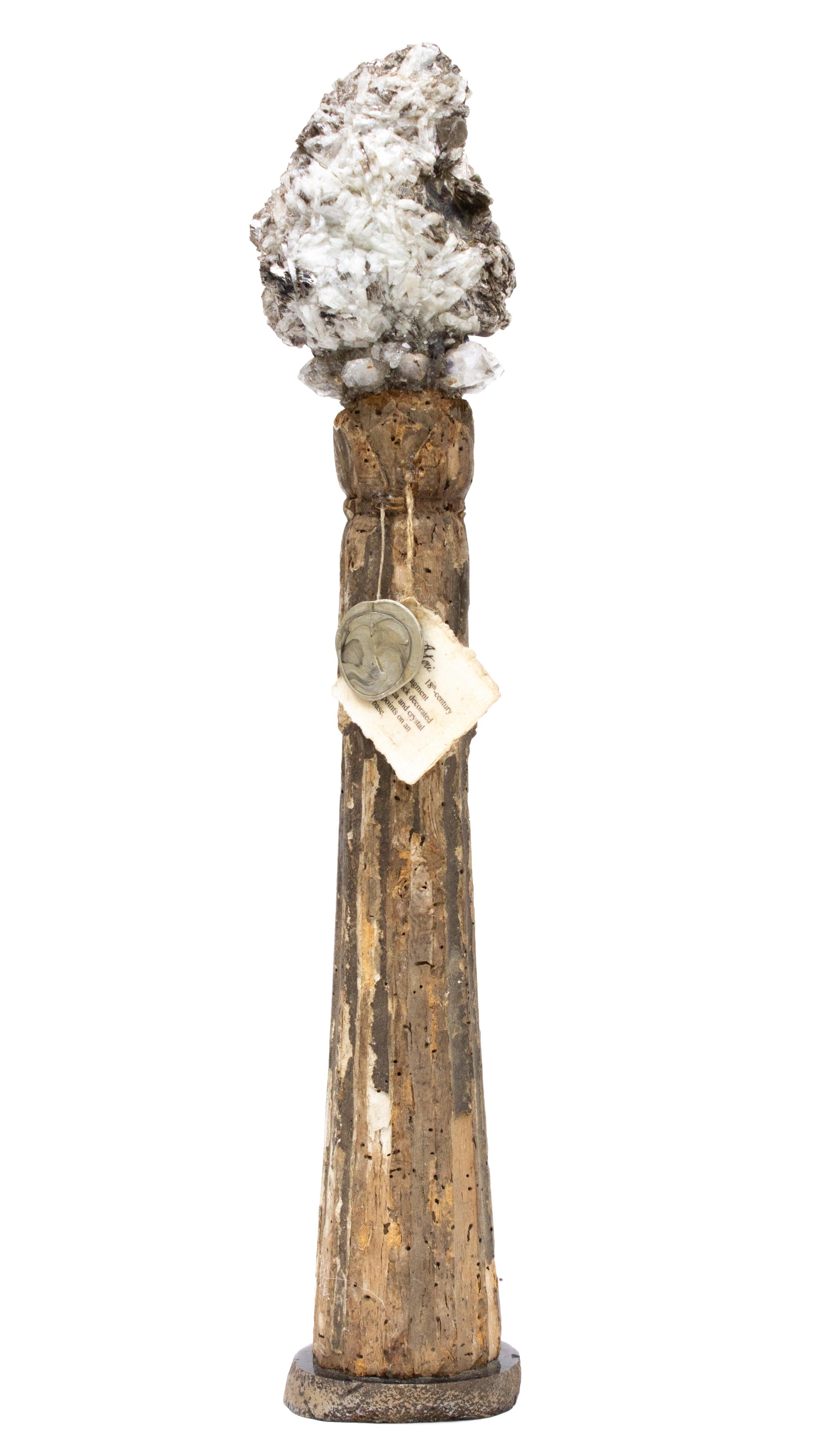 18th Century and Earlier 18th Century Italian Fragment with Mica in Matrix and Crystal Quartz Points For Sale