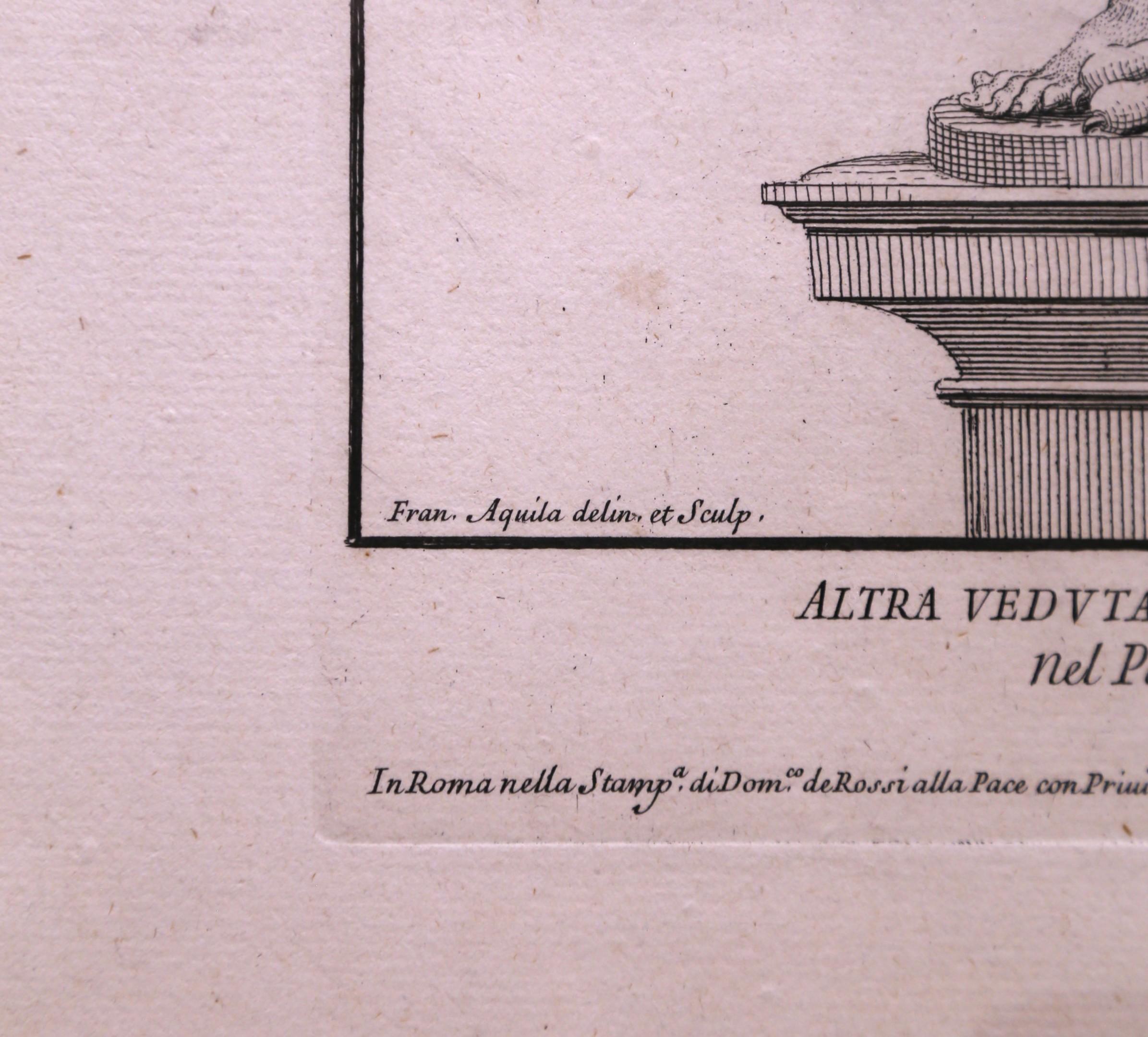 Set von 3 italienischen gerahmten neoklassizistischen Herkules-Statuen-Gravuren, 18. Jahrhundert im Angebot 7