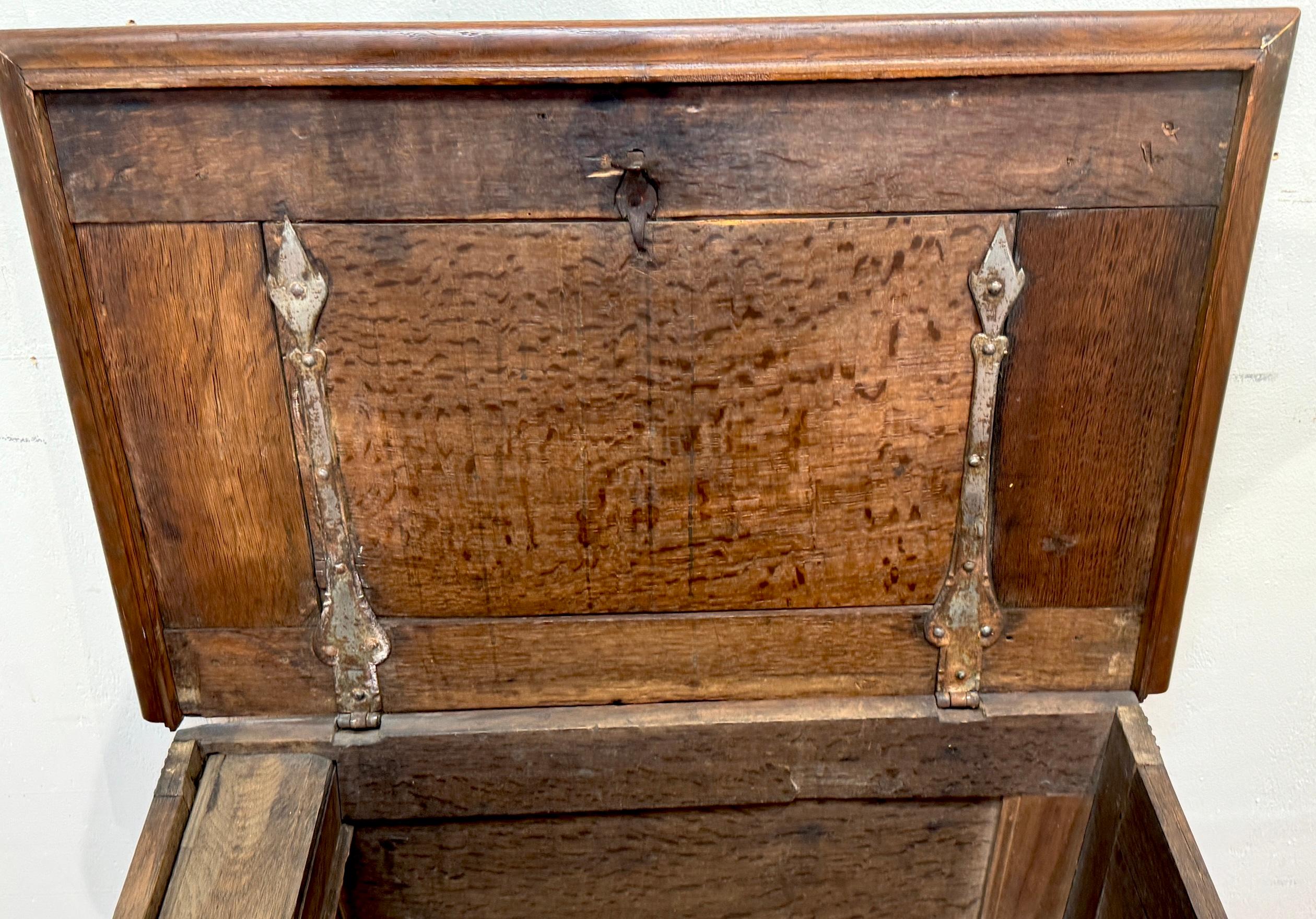 18th Century Italian/ French Renaissance Revival Lion & Inlay Strongbox Chest For Sale 1