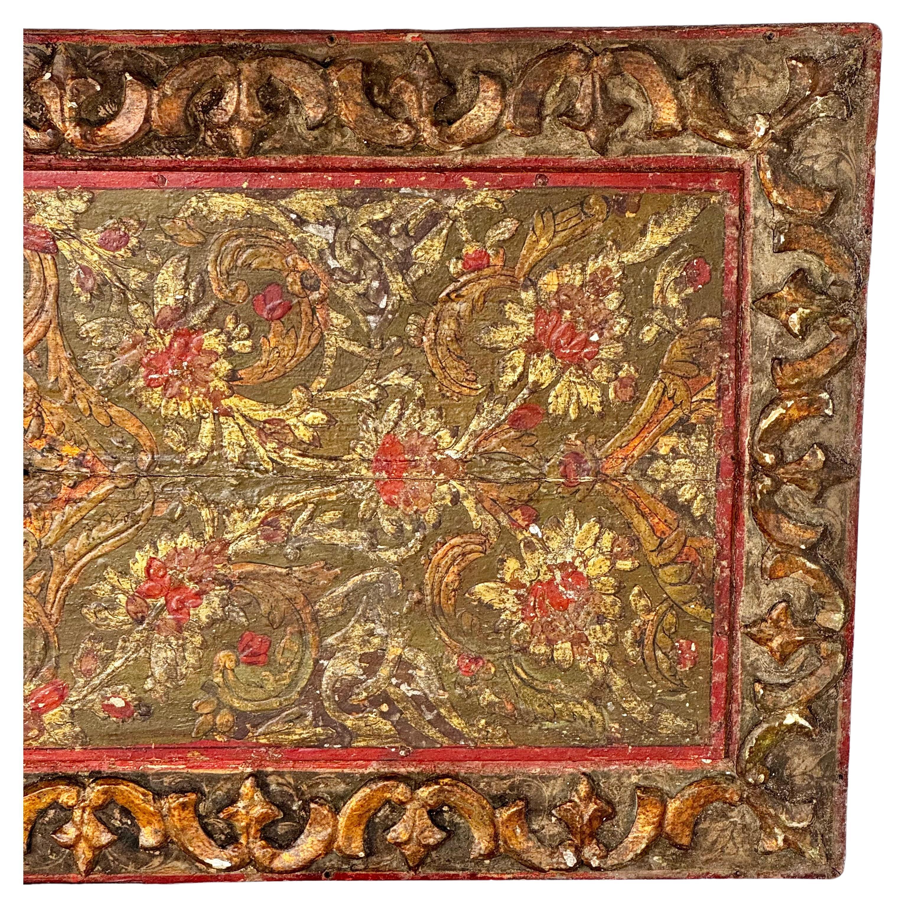 Peint Panneau mural italien du 18ème siècle, peint et sculpté en frise  #1 en vente